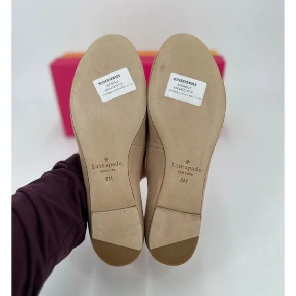 Kate Spade Willa Ballet Flats size 6 in Powder Pink Nappa Leather Bow NEW $228